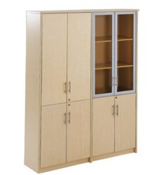 Bahan: Particle board Warna: Cherry/Beech Dimensi: W 1575 x D 400 x H 2010 Seri: Porto Series